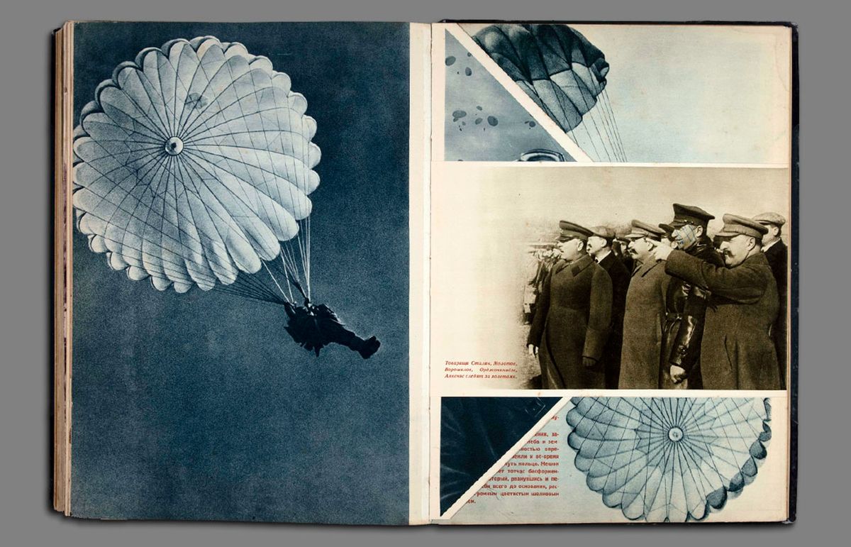 USSR in Construction magazine’s 1935 ‘parachute’ issue, from the Manfred Heiting Library
Courtesy of Manfred Heiting