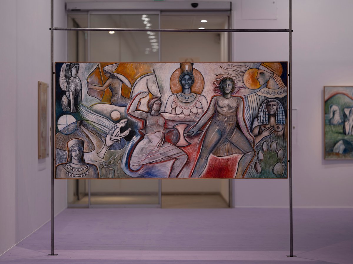 Amazon Women of the Bronze Age (1999) installed in Monica Sjöö's retrospective at Moderna Museet
© The Estate of Monica Sjöö. Photo: Albin Dahlström/Moderna Museet