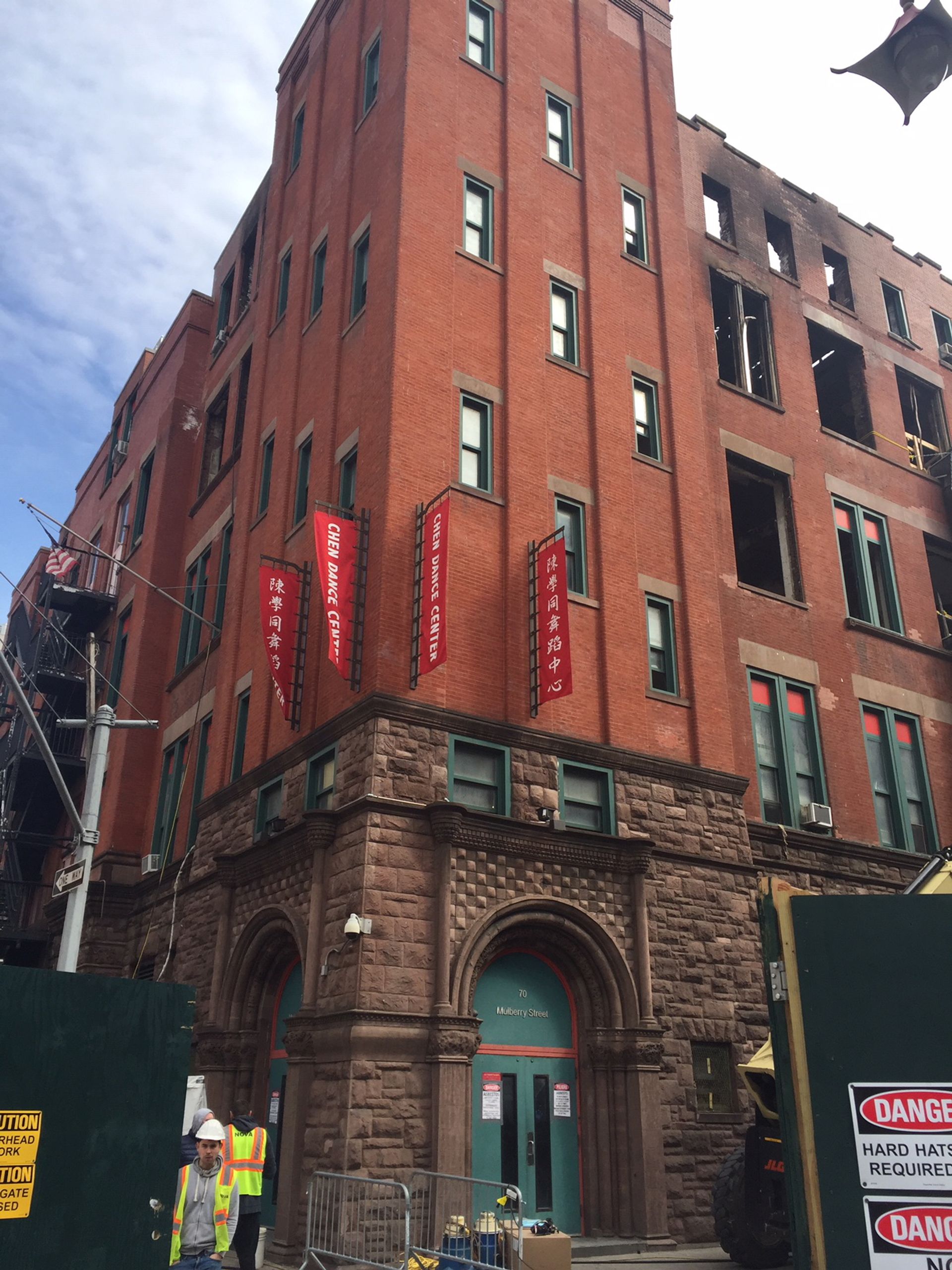The damaged building in New York's Chinatown that houses the archives of the Museum of Chinese in America Nancy Kenney