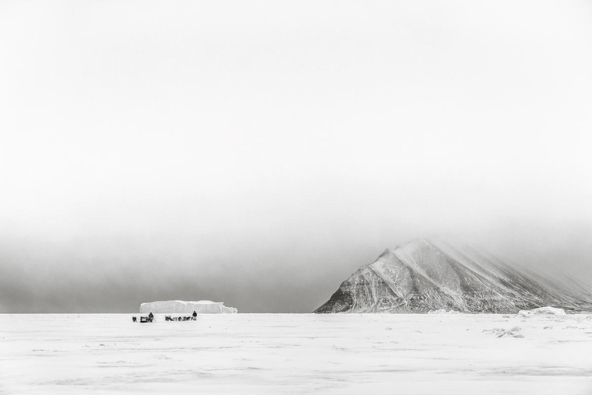 Mittermeier’s photograph Whiteout (2015) in Greenland, where Inuit hunters still travel on the sea ice

Cristina Mittermeier Photography LLC