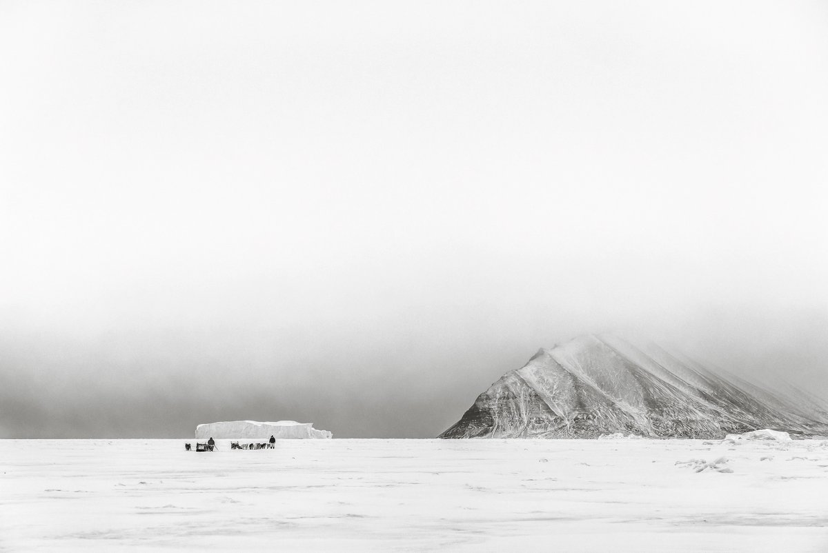 Mittermeier’s photograph Whiteout (2015) in Greenland, where Inuit hunters still travel on the sea ice
Cristina Mittermeier Photography LLC