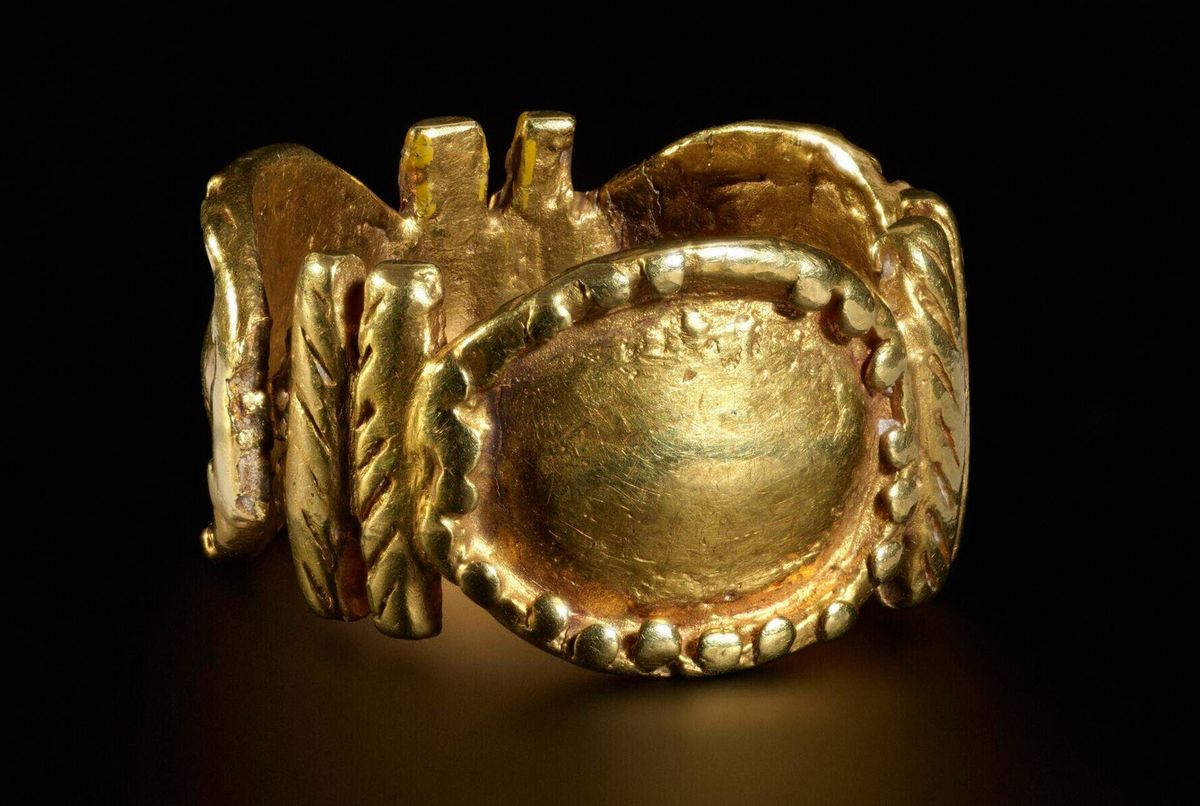 A ring (probably before 1874), part of the Asante regalia within the Victoria and Albert Museum’s collection
© Victoria and Albert Museum, London