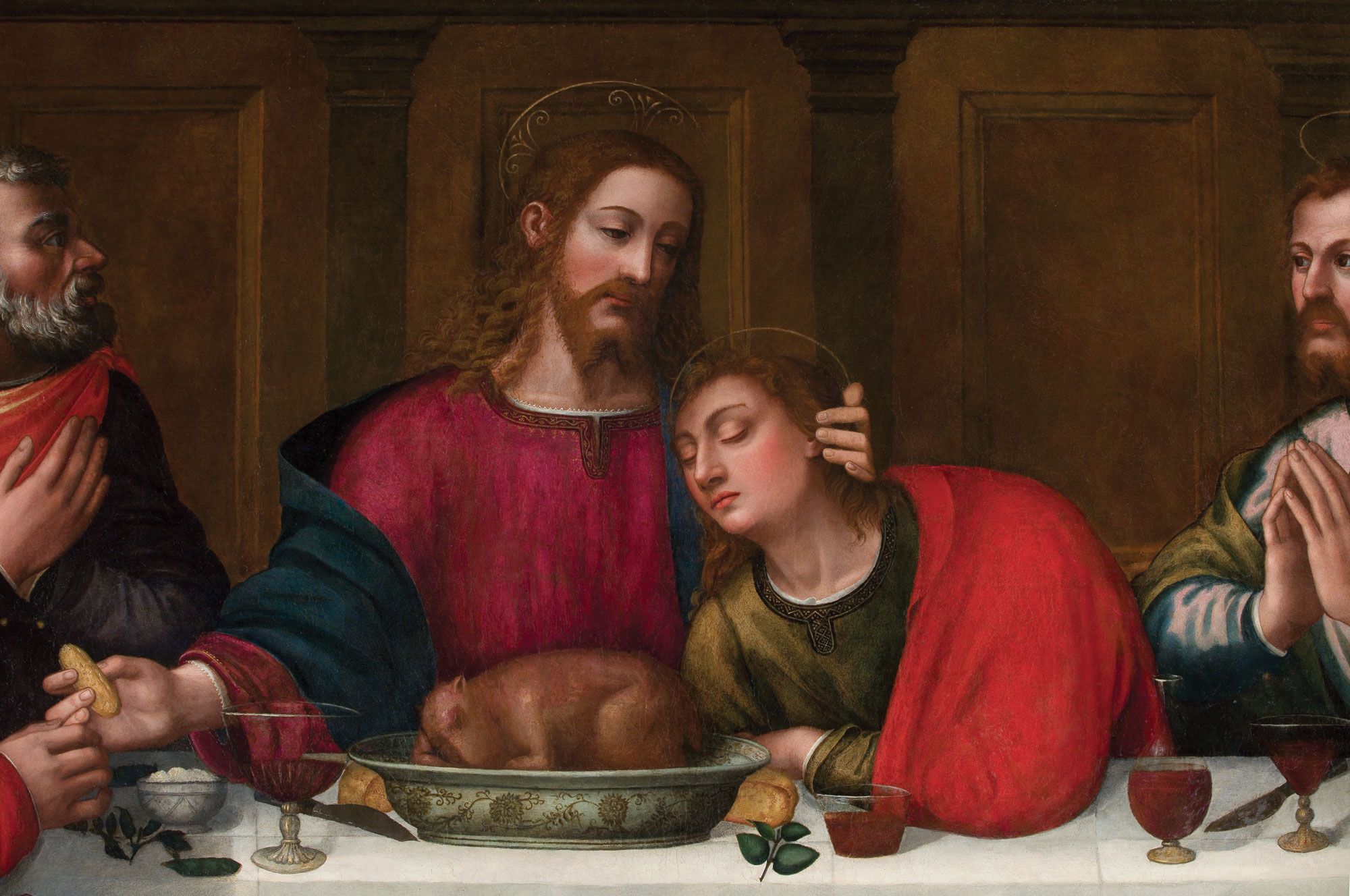 A detail of Plautilla Nelli’s seven-metre-long painting of the Last Supper, which has undergone a painstaking four-year restoration Photo: Rabatti & Domingie