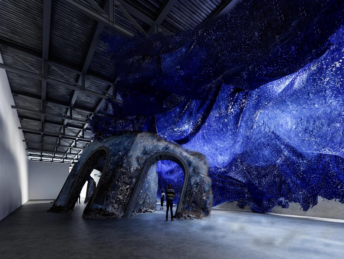 A rendering of Firelei Báez's forthcoming ICA Watershed installation Courtesy of the artist and James Cohan, New York. Rendering by Nate Garner