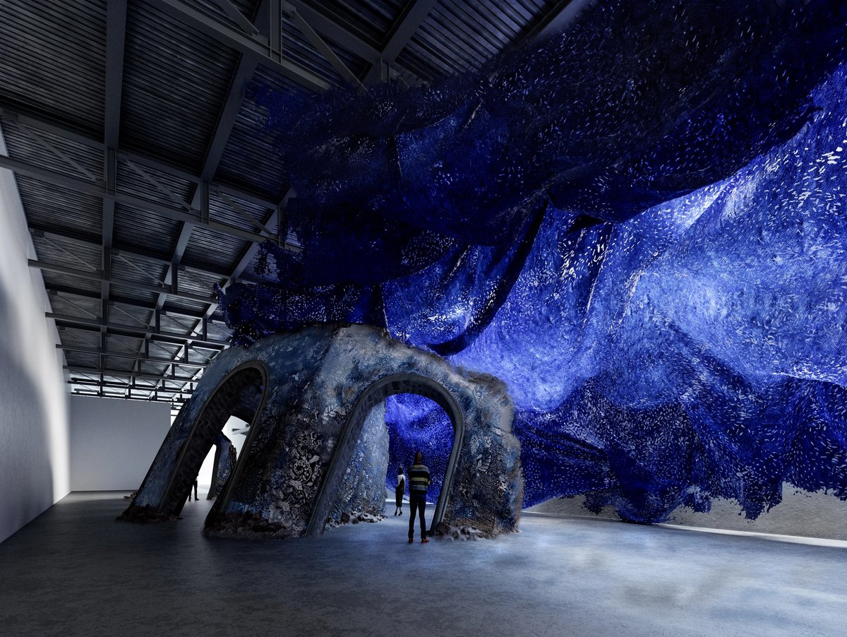 A rendering of Firelei Báez's forthcoming ICA Watershed installation Courtesy of the artist and James Cohan, New York. Rendering by Nate Garner