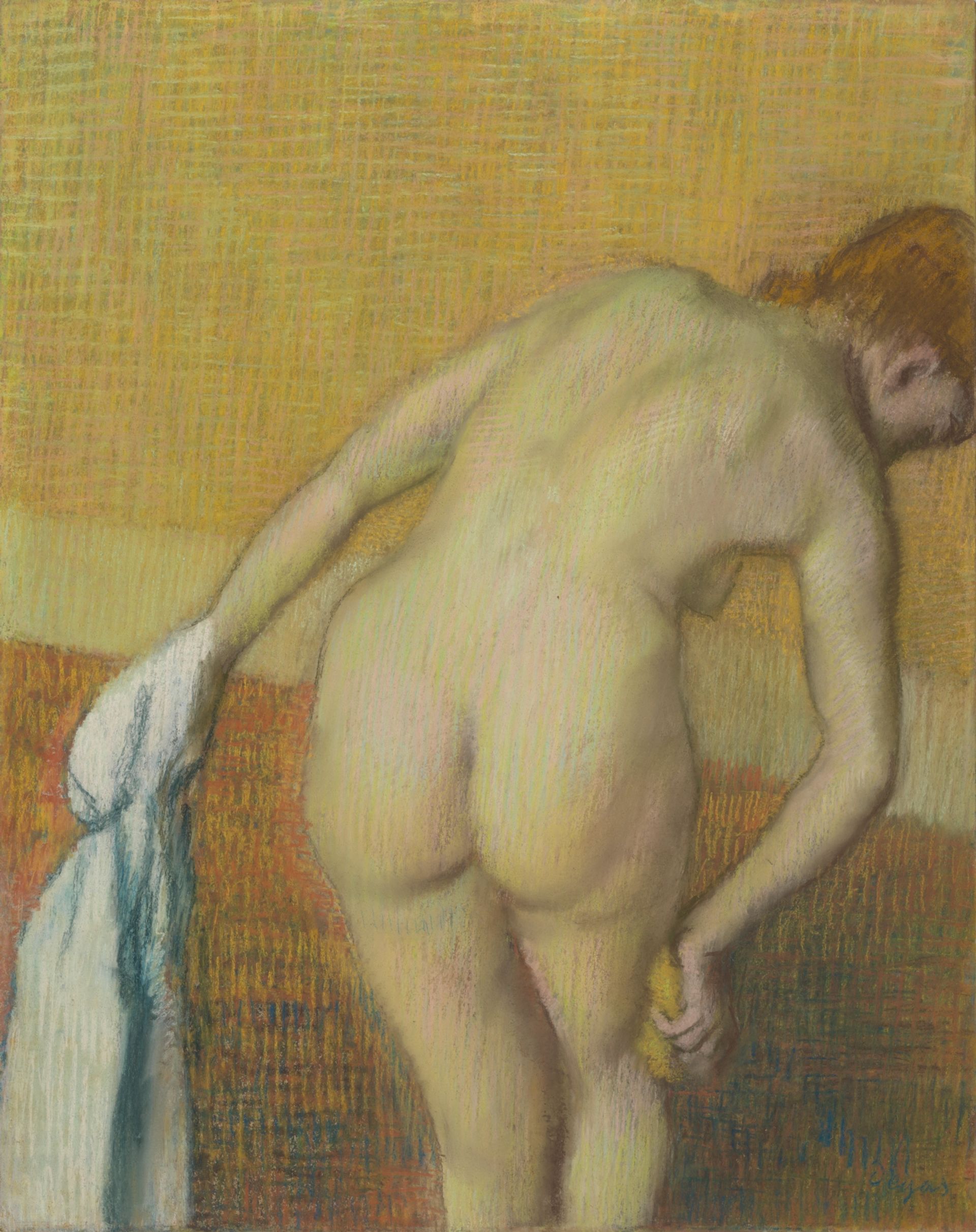 Edgar Degas’s Woman Bathing (around 1886) Courtesy of the Van Gogh Museum, Amsterdam (purchased with support from BankGiro Loterij, Mondrian Fund, Triton Collection Foundation and Members of The Yellow House)