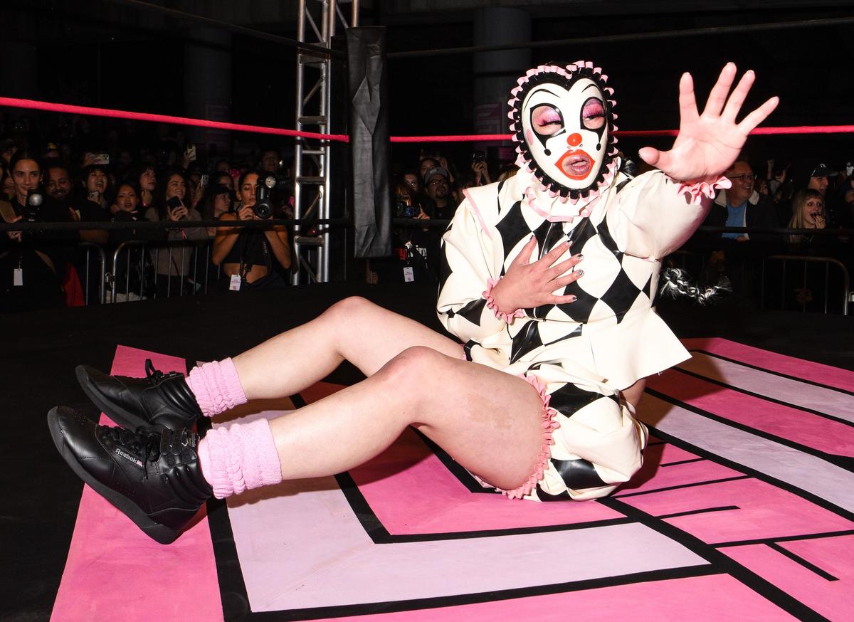 Dressed to kill: Bingo, one of the competitors in the Sukeban Collective wrestling tournament on Wednesday night Deonté Lee/BFA.com