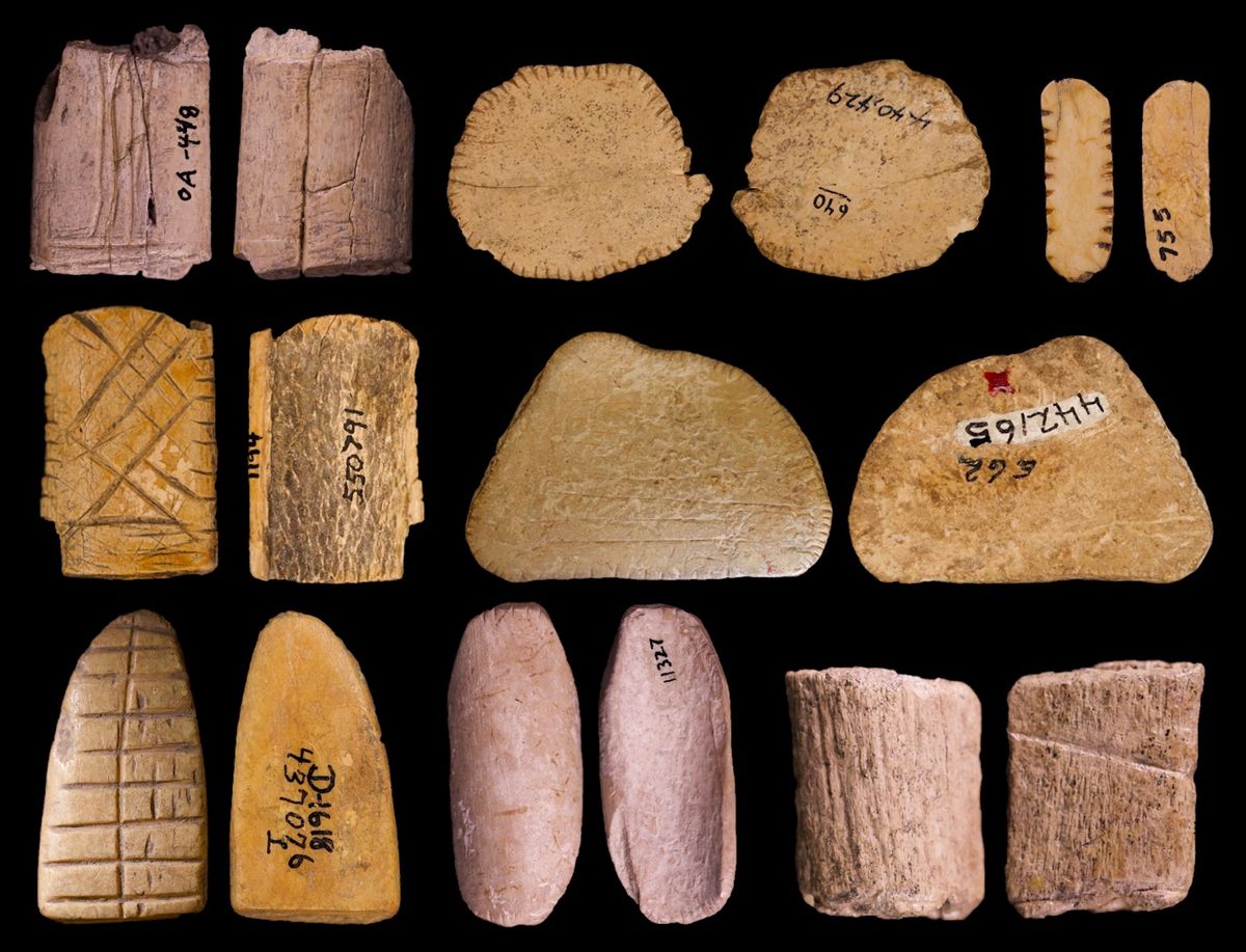 Examples of early Native American dice discovered at sites in the United States Robert Madden