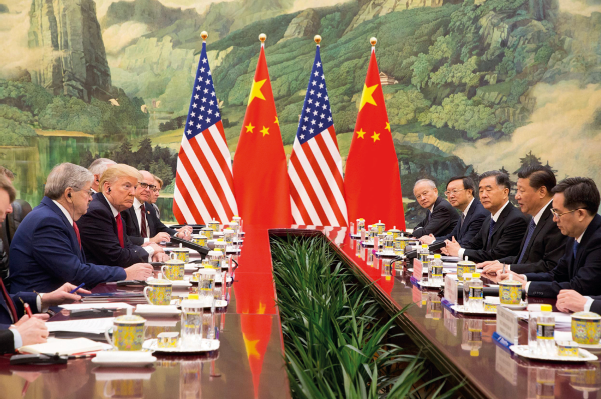 The long-running trade dispute between the US and China shows no sign of resolution despite continuing talks White House Photo / Alamy Stock Photo