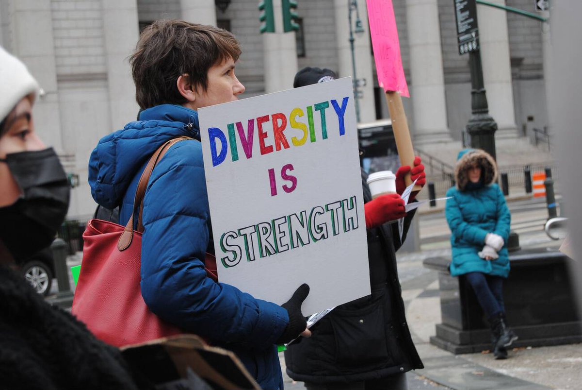A protest in New York following President Trump’s rollback on diversity, equity and inclusion—the Art Museum of the Americas has already cancelled shows featuring Black artists and queer identity
Photo: Erin Alexis Randolph/Alamy Stock Photo