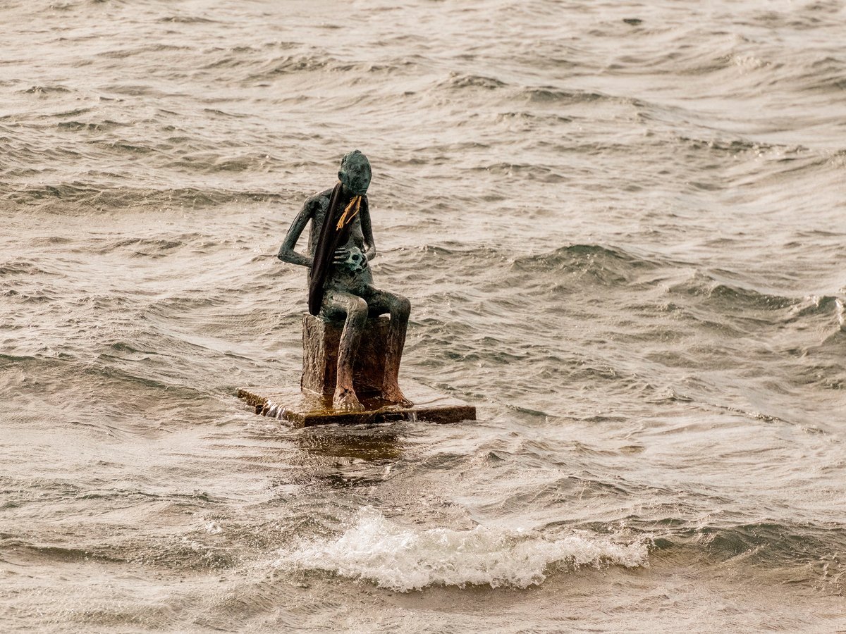 The Corsican collector François Ollandini has commissioned almost 30 submarine sculptures from Marc Petit, including a seated figure of Gaia outside his Ajaccio private museum Photo: Claude Gaillemin