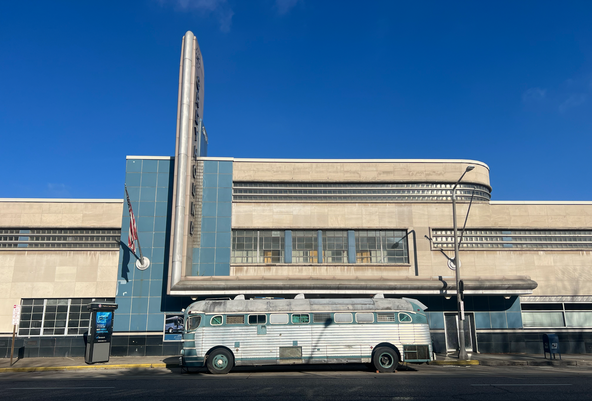 The artist Robert Louis Brandon Edwards is converting a 1947 Greyhound bus into a museum of the Great Migration in Cleveland  Photo: Karen Therese Nahra