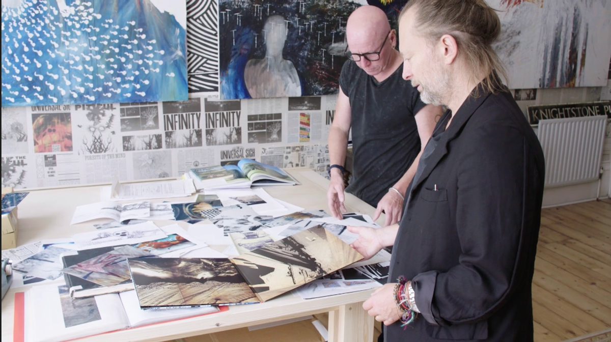 Clockwise: Stanley Donwood and Thom Yorke
Courtesy of Christie's and TIN MAN ART