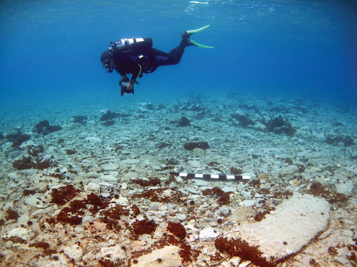 The prehistoric settlement of Pavlopetri, one of the world’s oldest submerged cities, will have underwater information panels and buoys on the sea surface to guide divers and bathers around the ruins Courtesy of the Hellenic Ministry of Culture and Sports/Ephorate of Underwater Antiquities