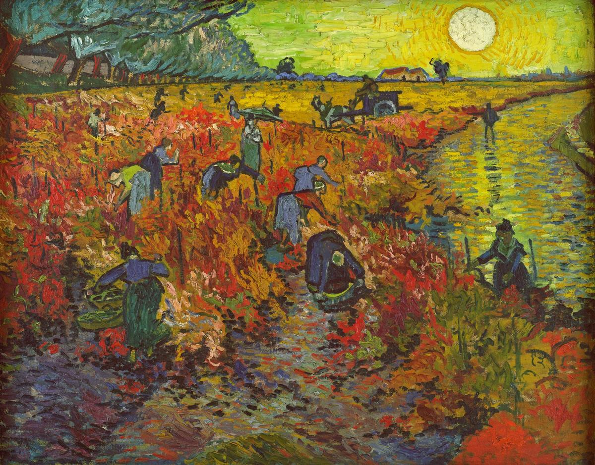 Van Gogh’s The Red Vineyard (Red Vineyard at Arles, Montmajour) (November 1888) Credit: Pushkin Museum, Moscow