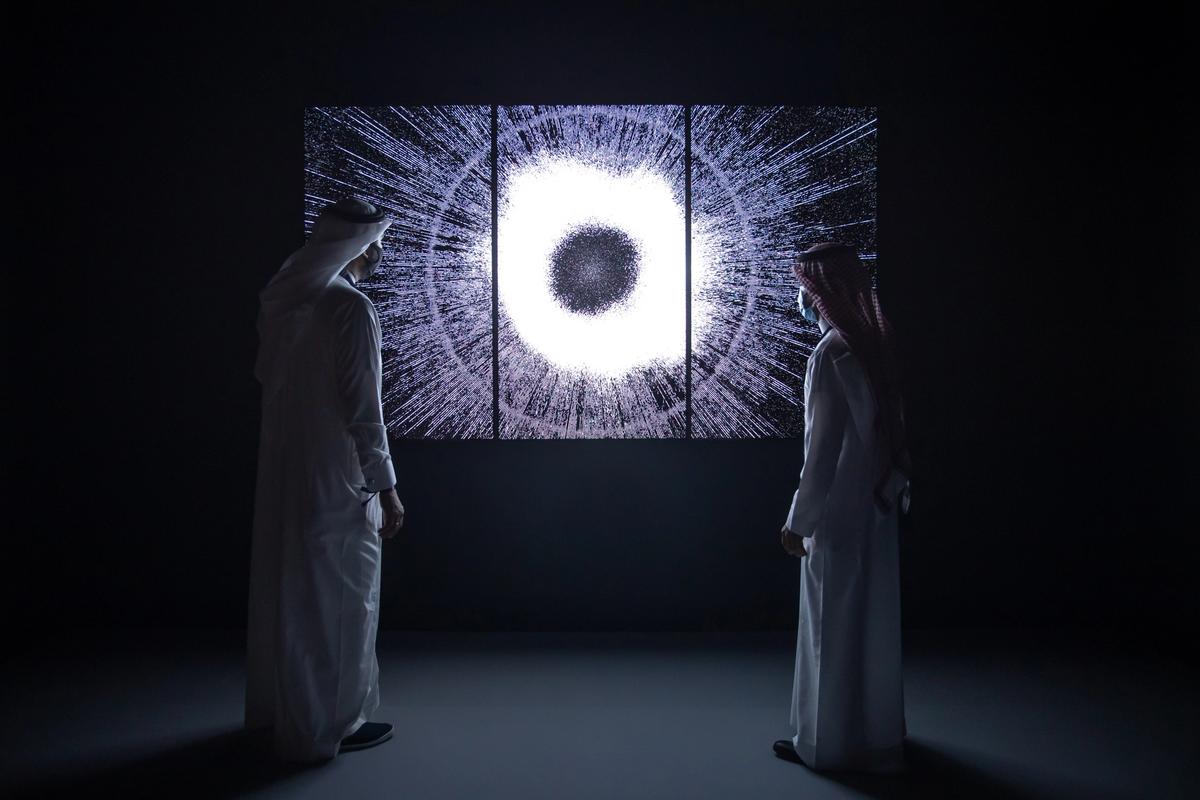 Leo Villareal's Corona (2018) Courtesy of the artist, Pace Gallery and Superblue. Photo: © Riyadh Art 2021