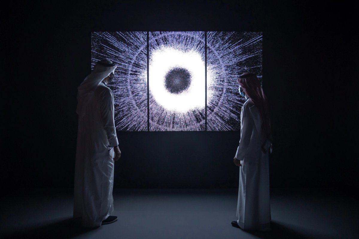 Leo Villareal's Corona (2018) Courtesy of the artist, Pace Gallery and Superblue. Photo: © Riyadh Art 2021