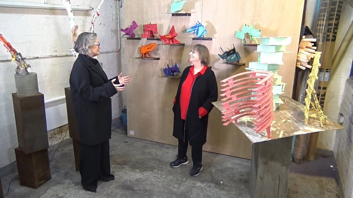 Phyllida Barlow (right) in conversation with CAS director Caroline Douglas