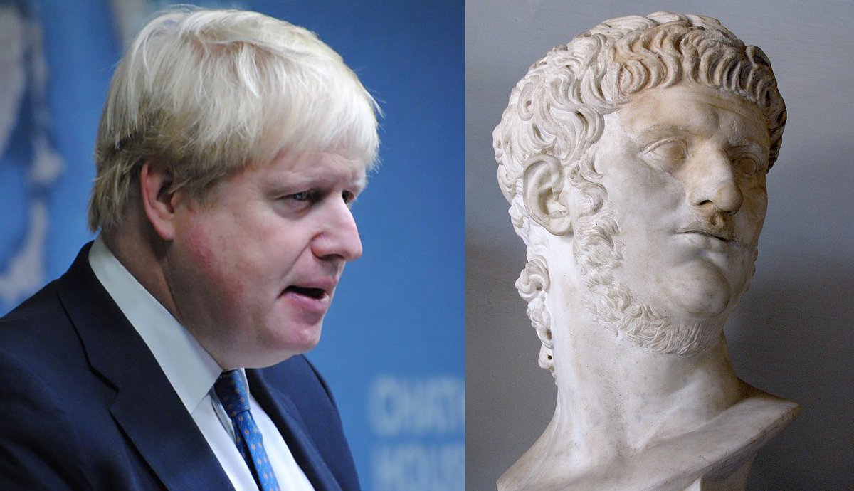 Boris Johnson (left) and Emperor Nero (right)
