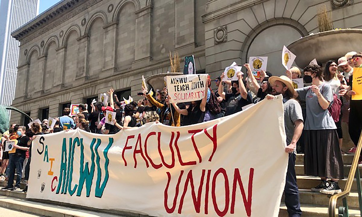 Non-tenured faculty at the School of the Art Institute of Chicago hold rally in support of union push Non-tenured faculty at the School of the Art Institute of Chicago hold rally in support of union push