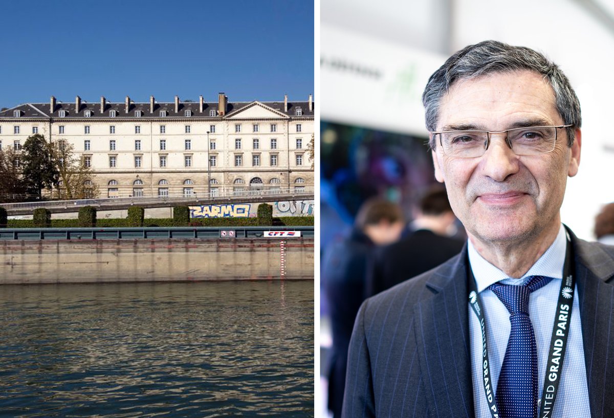 Left: the army barracks that has been proposed as the site for the new museum; right: Patrick Devedjian Barracks photo: © CD92/JLD; Devedjian: Jacques Paquier