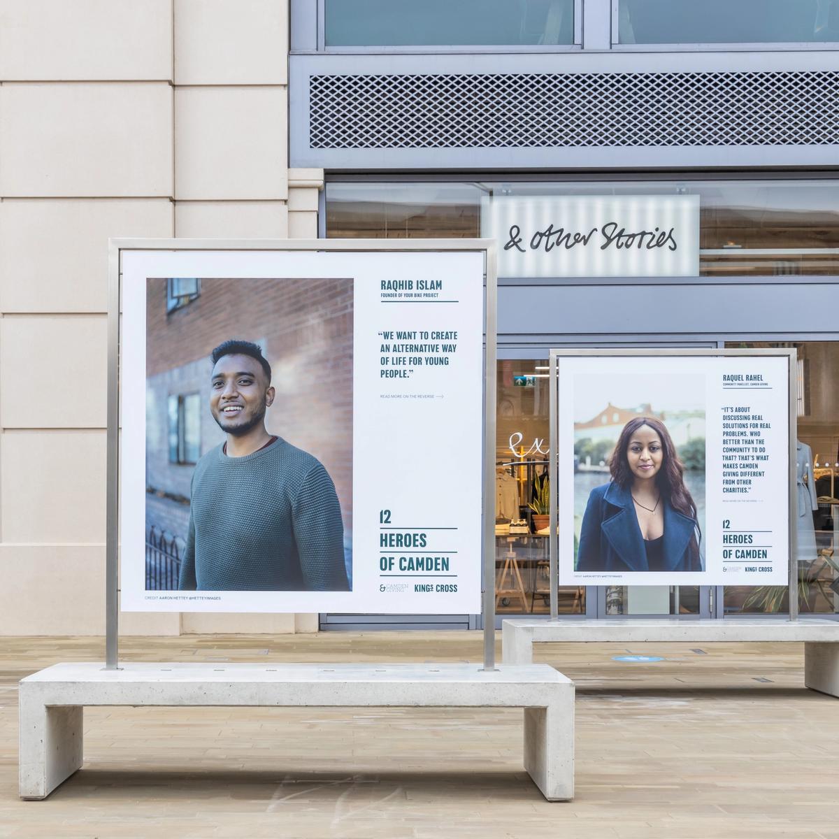 12 Heroes of Camden in situ in Kings Cross, London