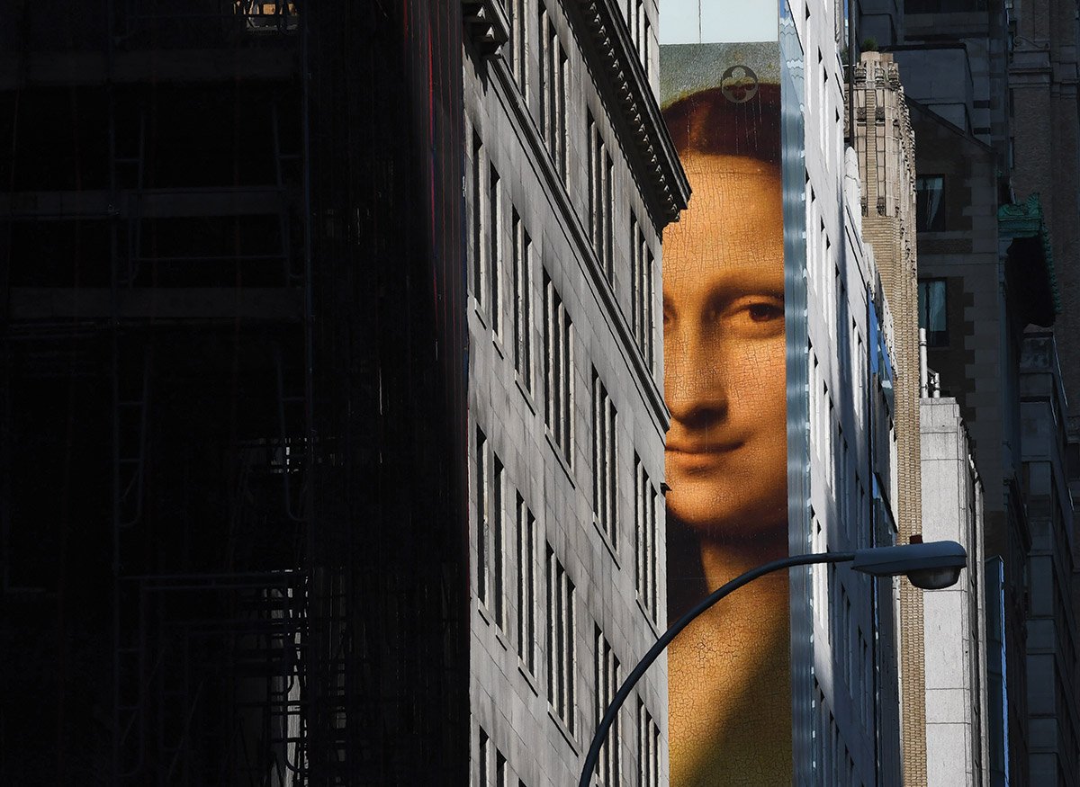 Jeff Koon's Masters collection for Louis Vuitton, advertised in New York Timothy A Clary/AFP/Getty Images