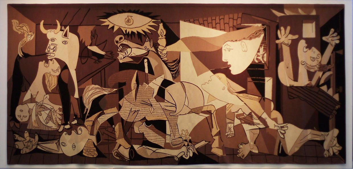 Tapestry replica of Picasso s anti war masterpiece Guernica