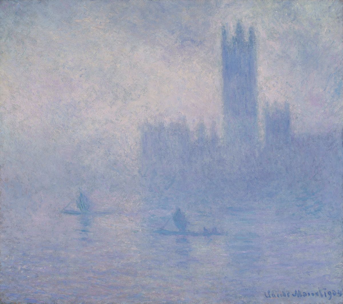 Claude Monet’s Houses of Parliament: Effect of Fog, London (1904). The seat of government was one of just three scenes that the artist returned to in the city, along with Charing Cross Bridge and smoke stacks on the South Bank
Museum of Fine Arts, St Petersburg, Florida


