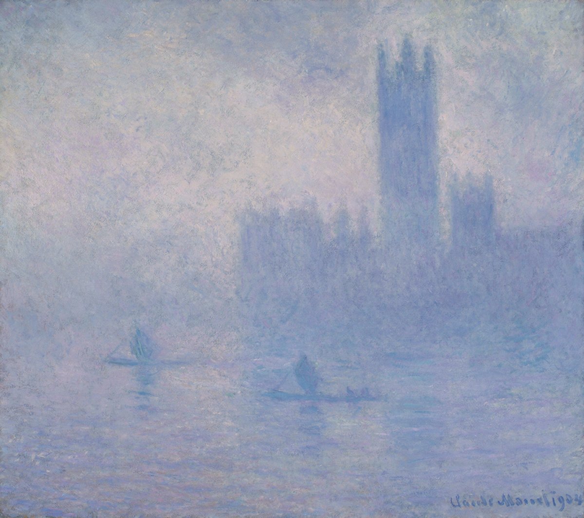 Claude Monet’s Houses of Parliament: Effect of Fog, London (1904). The seat of government was one of just three scenes that the artist returned to in the city, along with Charing Cross Bridge and smoke stacks on the South Bank
Museum of Fine Arts, St Petersburg, Florida