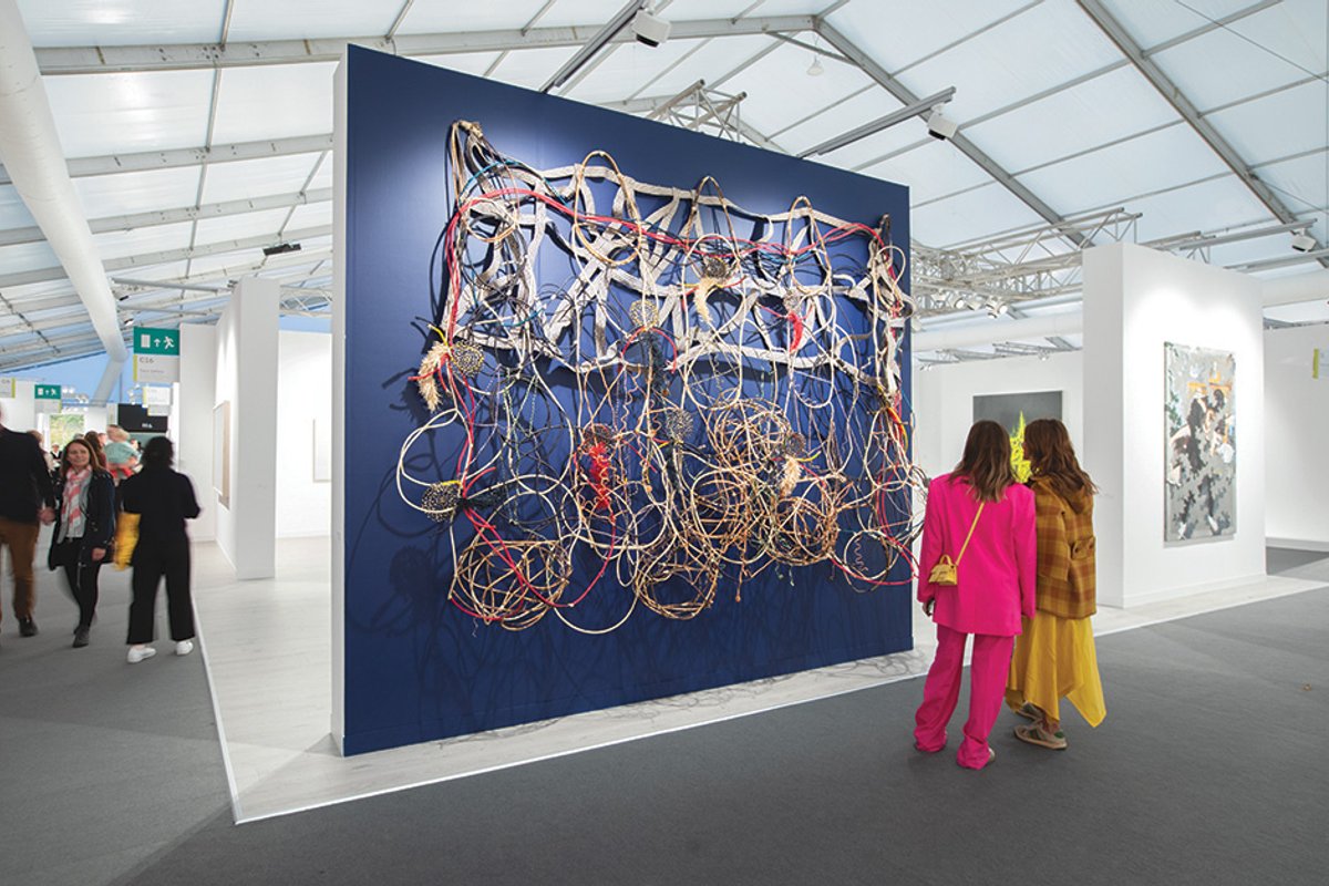 Acaye Kerunen’s VPN (Very Personal Network) (2022), showing at Pace Gallery’s stand at Frieze London David Owens