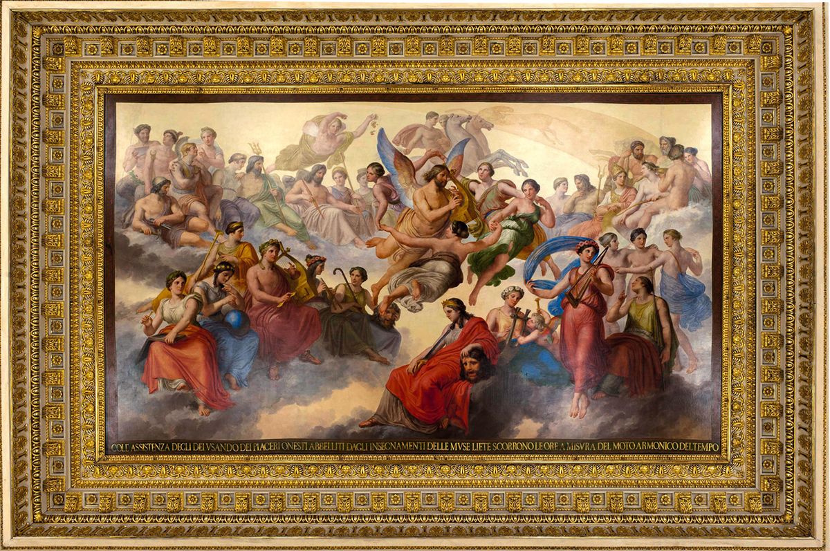 Detail from The Dance of the Hours (1839-58) on the ceiling of the ballroom in the Palazzo Reale, Turin © Palazzo Reale, Turin