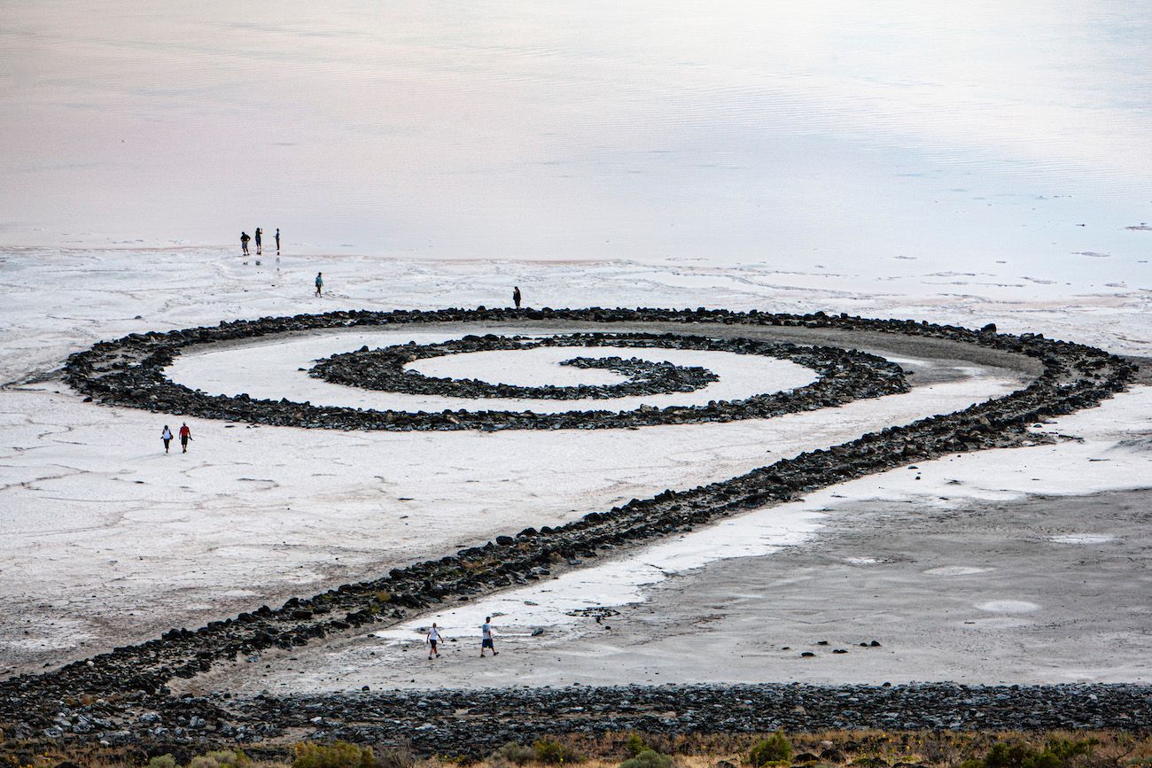 Gianfranco Gorgoni, Robert Smithson’s Spiral Jetty, Rozel Point, Great Salt Lake, Utah (1970/2013) © Estate of Gianfranco Gorgoni; Artwork from the Collection of Dia Art Foundation; Artwork © Holt/Smithson Foundation and Dia Art Foundation / VAGA at Artists Rights Society (ARS) New York