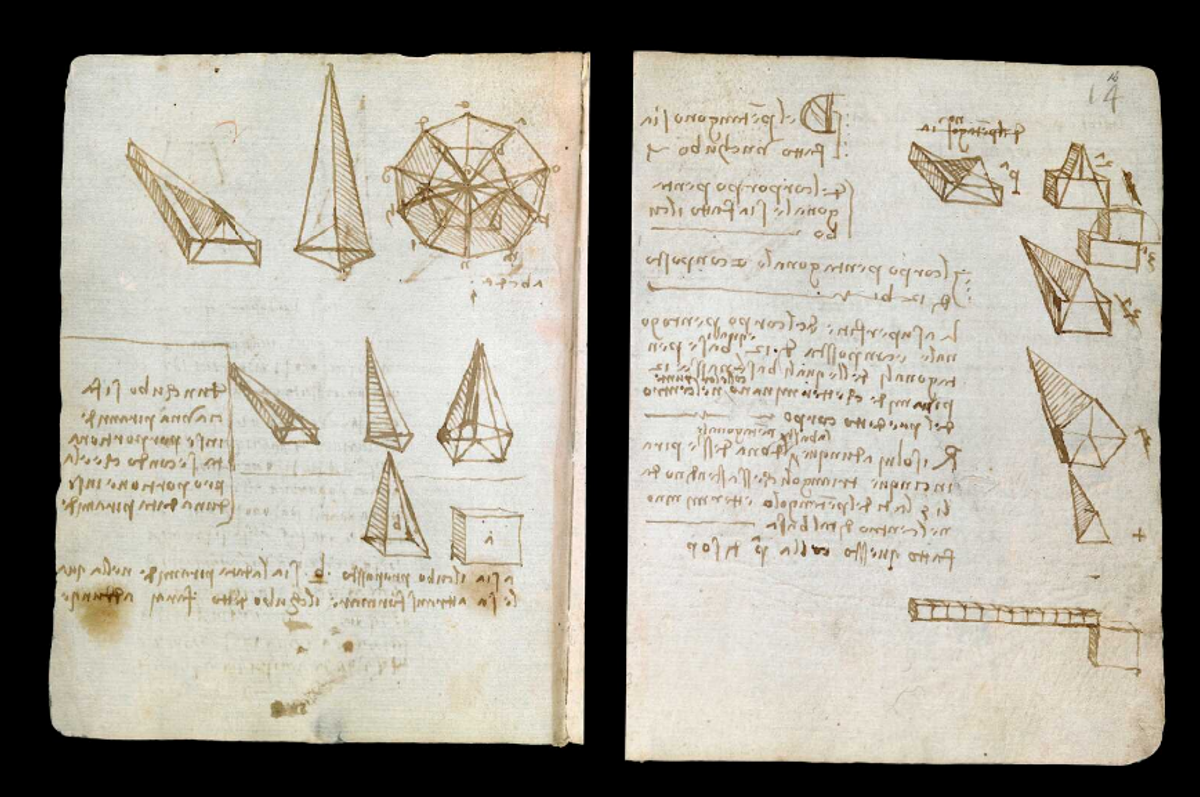 Leonardo da Vinci's Codex Forster I (around 1487-90) © V&A Images