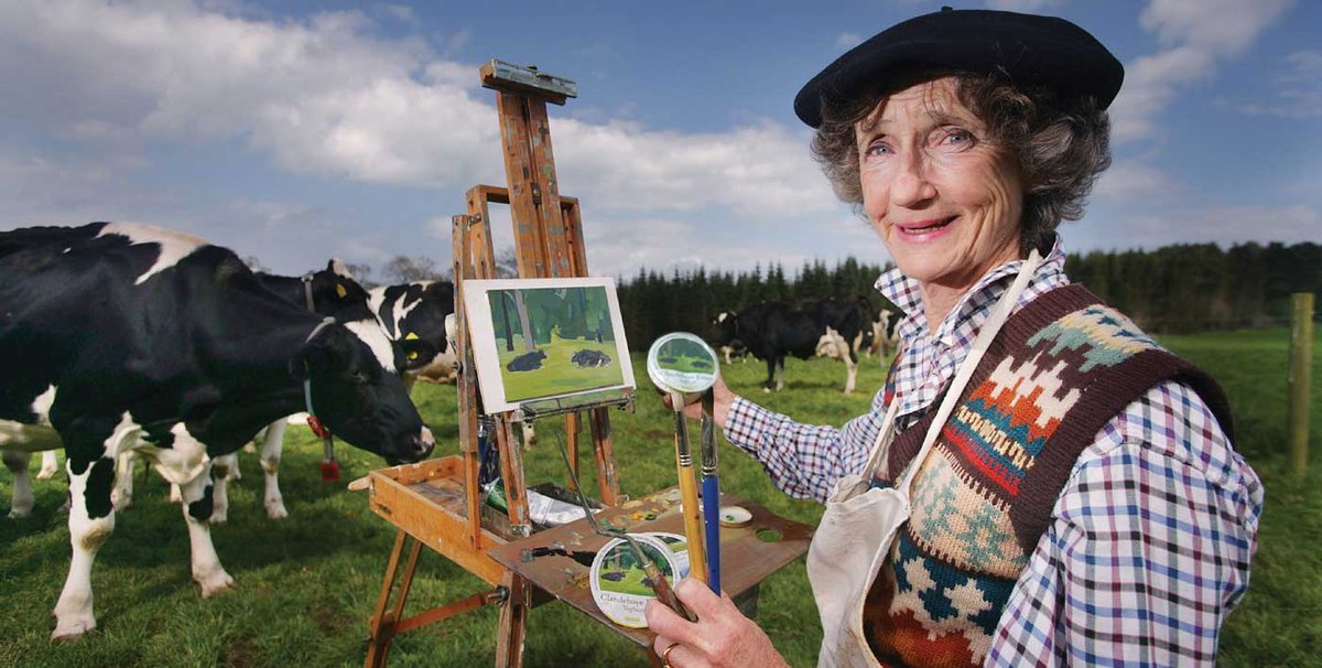 Lindy Dufferin painting her herd at Clandeboye, Co Down