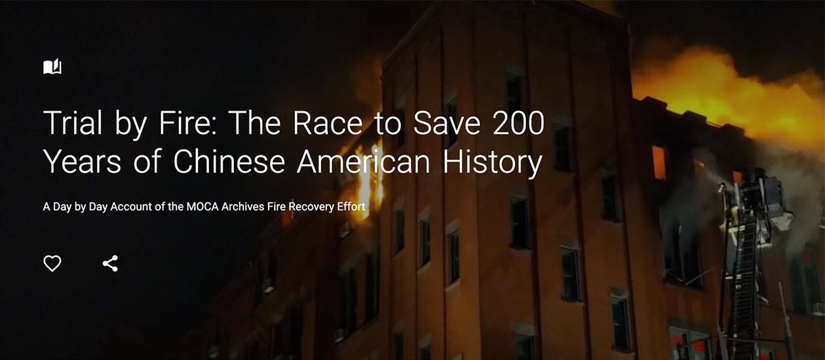 Online visitors can experience a race by the Museum of Chinese in America to salvage its artefacts after a five-alarm fire last year Museum of Chinese in America/Google Arts & Culture