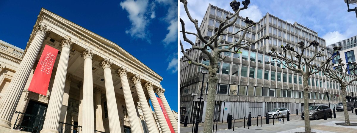 The National Gallery (left) will demolish St Vincent House (right) to make space for the new wing
National Gallery facade: Alex Segre. St Vincent House: © The National Gallery, London