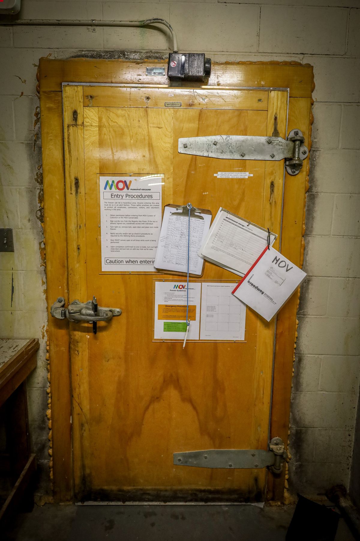 A storage freezer at the Museum of Vancouver that is believed to have been running continuously since the building was completed in 1968 Courtesy the Museum of Vancouver