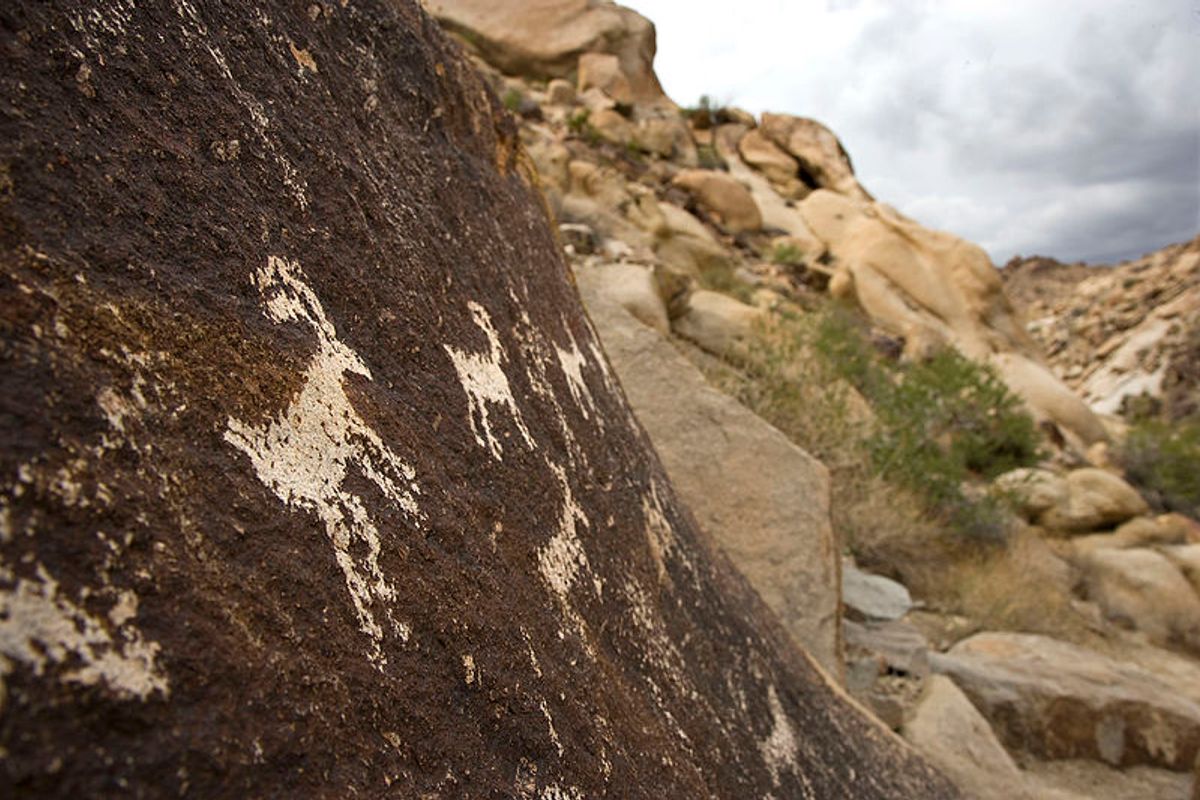 A petroglyph in the Bridge Canyon Wilderness Area, a region now protected within the Avi Kwa Ame National Monument in Nevada. Photo by Lake Mead NRA Public Affairs, via Wikimedia Commons