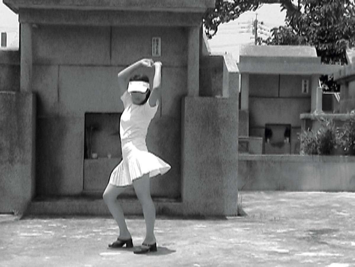 In Okinawa Graveyard Club (2004), Chikako Yamashiro dances in front of family tombs
© Chikako Yamashiro, courtesy of Yumiko Chiba Associates