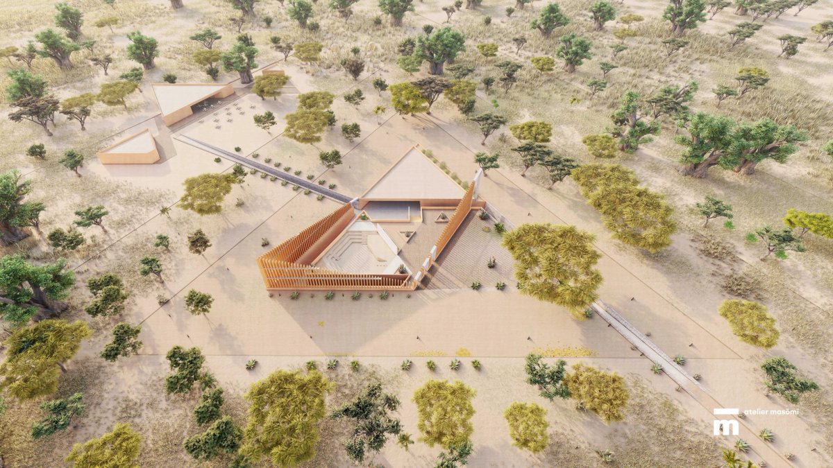 Rendering of the proposed Bët-bi museum and center for culture and community in Senegal © Atelier Masōm, courtesy Bët-bi