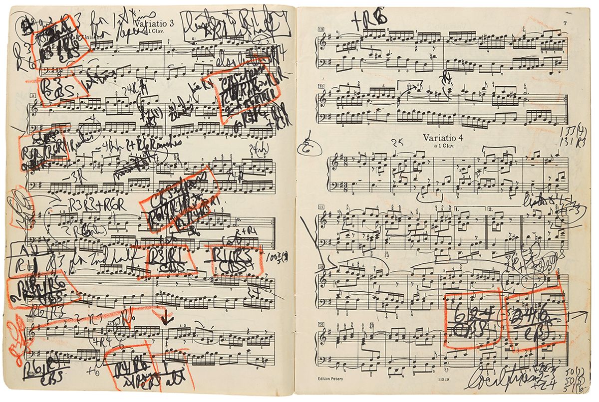 Glenn Gould’s marked-up score for Bach’s “Goldberg” Variations, used in his celebrated 1981 recording, is estimated to fetch more than $100,000 Bonhams