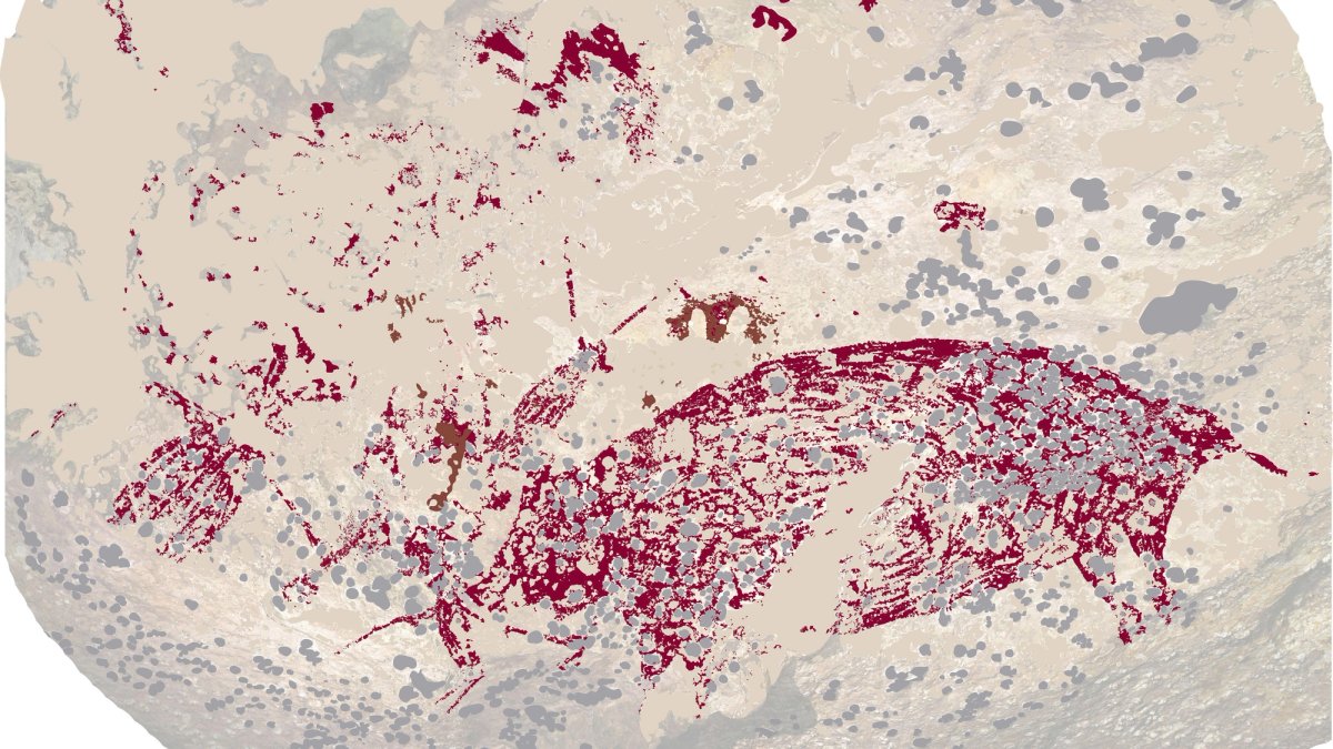 The team at the Leang Karampuang site used a new technique to determine the minimum age of the paintings, employing a laser to date a type of crystal called calcium carbonate that was on the surface
Brin / Google Arts & Culture