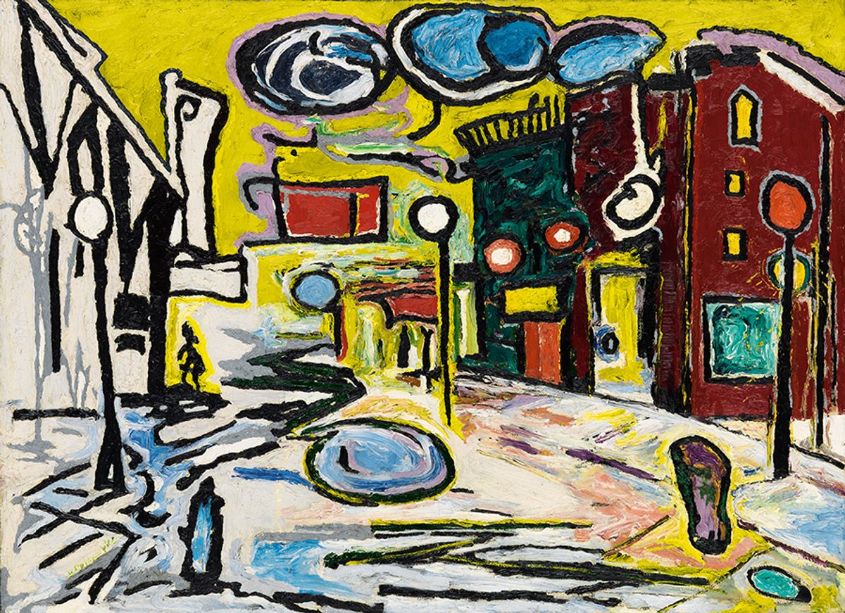 Beauford Delaney, Untitled (Village Street Scene), 1948 Swann Auction Galleries