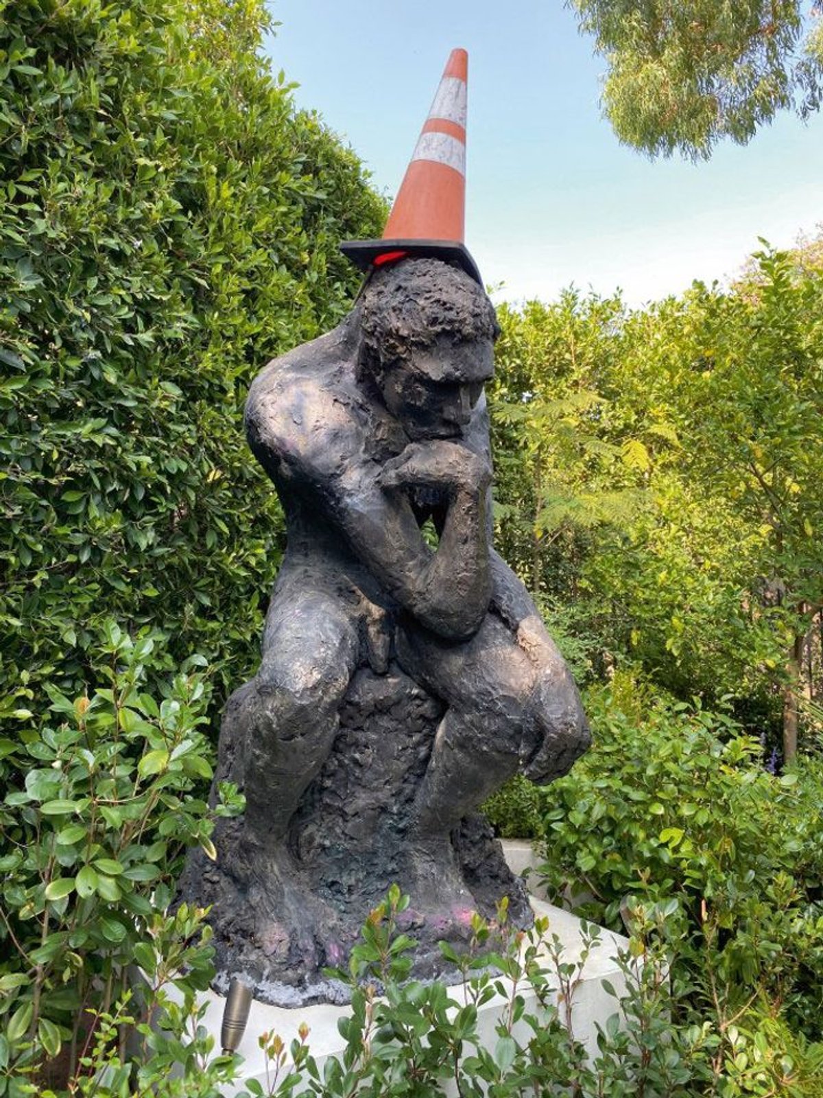 Banky's The Drinker riffs on Rodin's The Thinker Image courtesy of Sotheby's