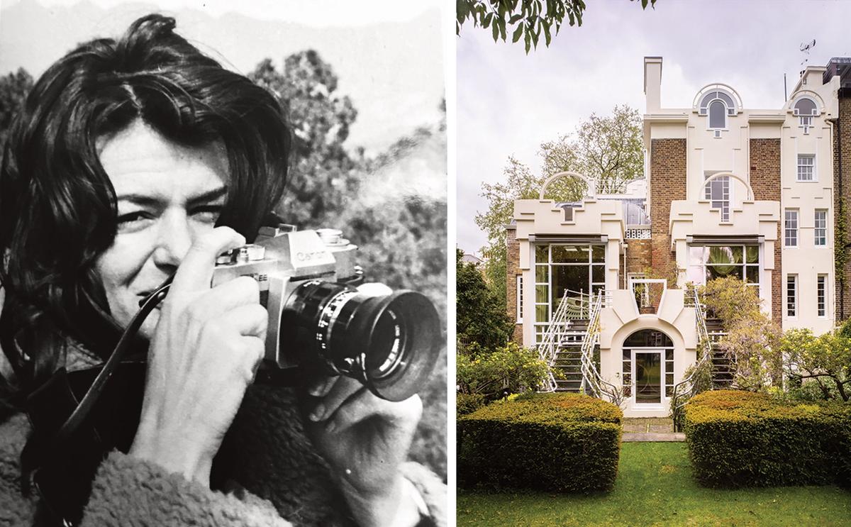 The voice of Maggie Keswick Jencks (left) now fills The Cosmic House in London (right) thanks to a new sound installation Courtesy of The Cosmic House; house photo: Sue Barr