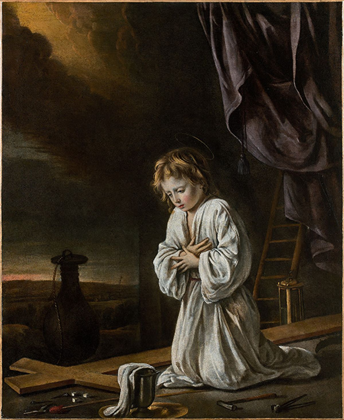 L'enfant Jésus en adoration de la croix (1642-48) was recently discovered in a French collection and attributed to the Le Nain brothers Courtesy of Rouillac