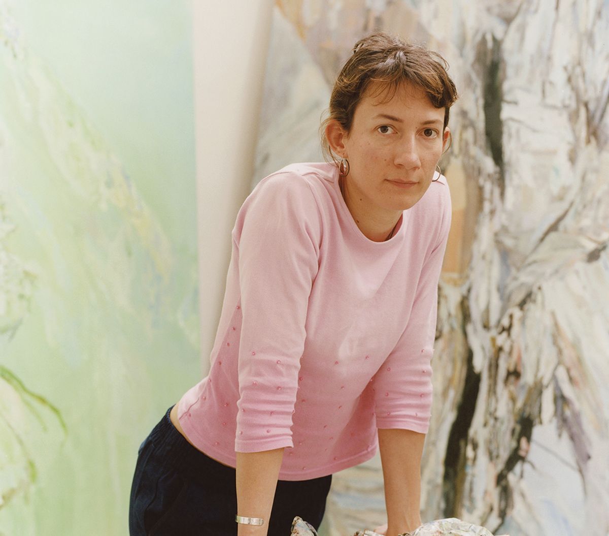Mollett often spends months tweaking and adding to her works before they are finished: “It’s almost like I am painting the painting itself emerging,” she says
Photo: Hannah Burton