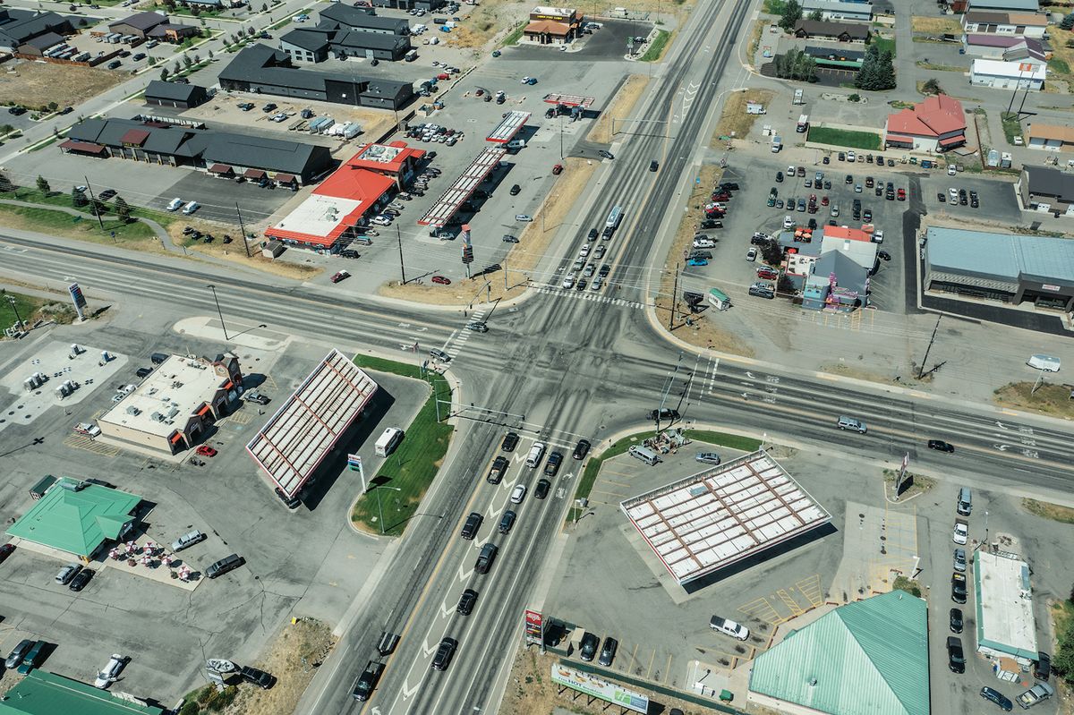 In 45°40.185653N, 111°11.104876W (2023, Stephen Shore used drone technology to present unique views of rural Montana
Courtesy of the artist and MACK