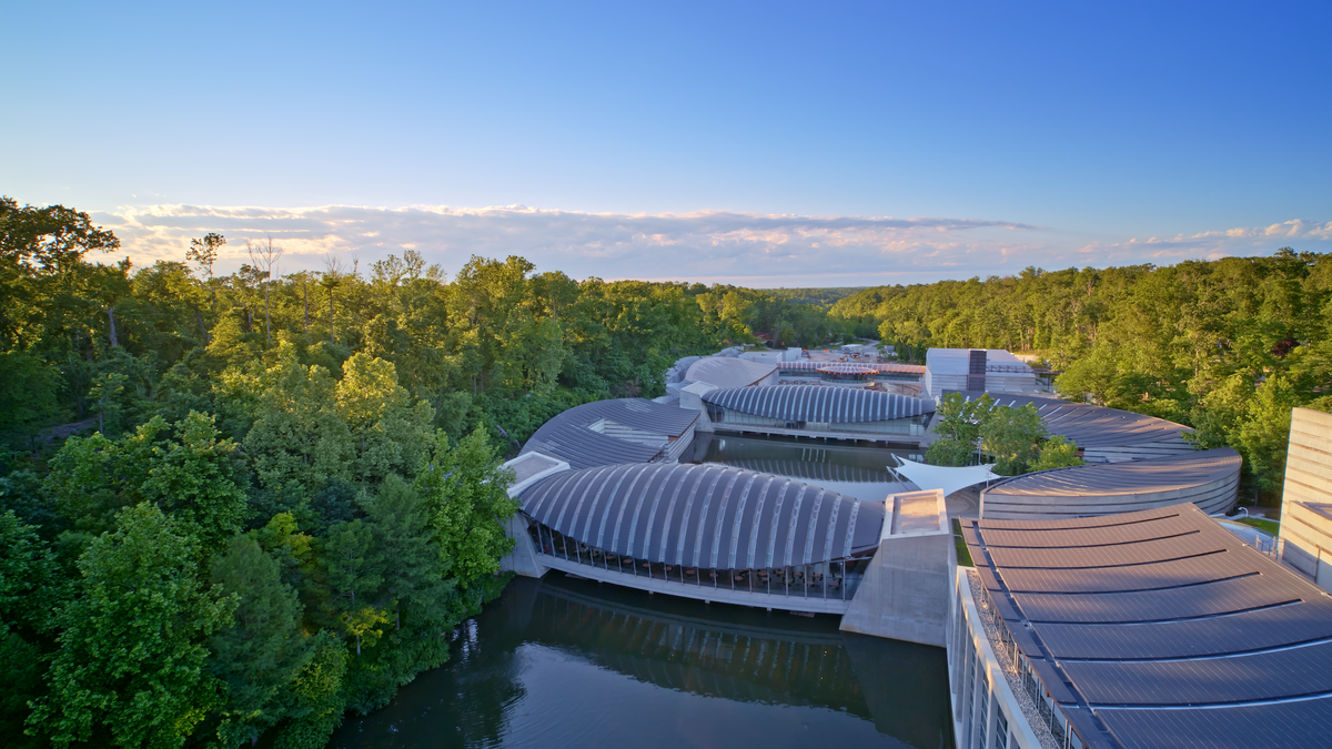 Aerial view of the Crystal Bridges Museum of Art expansion
Photo: Edward C. Robison III, courtesy of Crystal Bridges Museum of Art